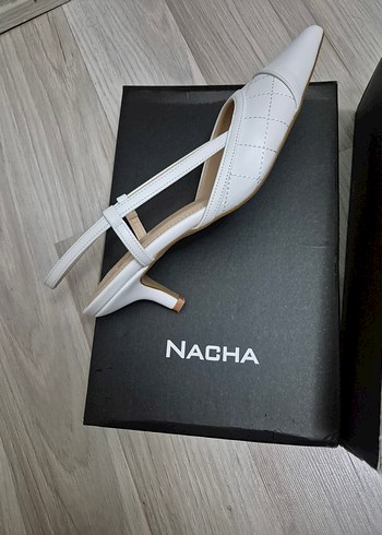 Beyaz Stiletto Topuklu Kadın günlük ayakkabi - Görsel 2