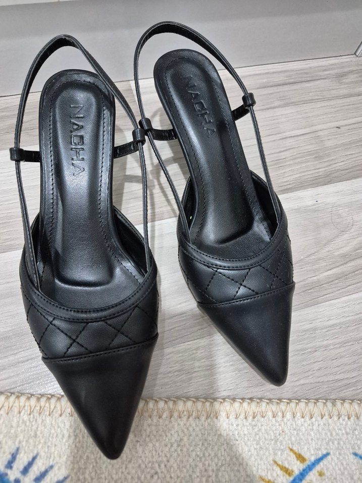 Beyaz Stiletto Topuklu Kadın günlük ayakkabi - Görsel 4