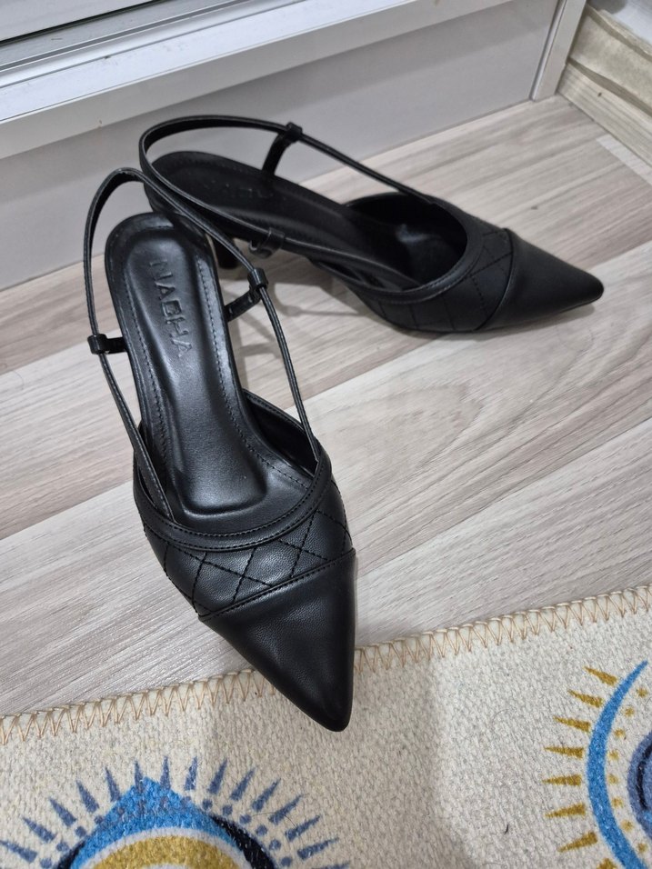 Beyaz Stiletto Topuklu Kadın günlük ayakkabi - Görsel 5