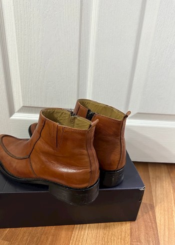 Klasik Kahverengi Deri Fermuarlı Erkek Bot - Görsel 4