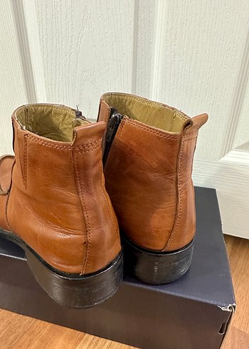 Klasik Kahverengi Deri Fermuarlı Erkek Bot - Görsel 3