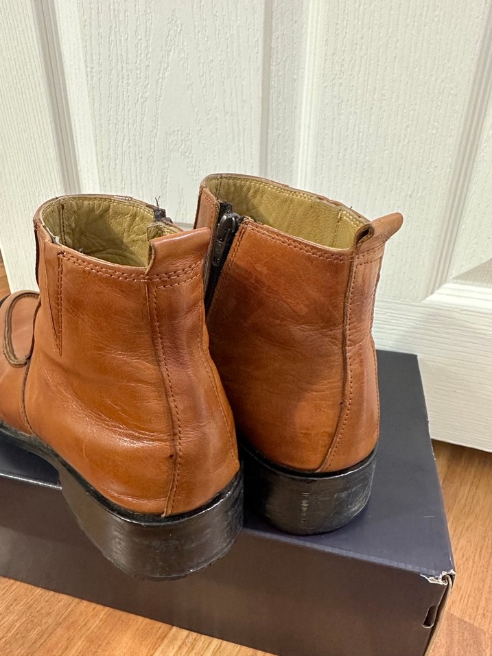 Klasik Kahverengi Deri Fermuarlı Erkek Bot - Görsel 3