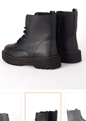 Siyah Platform Topuklu Punk Tarzı Kadın Bot - Görsel 2