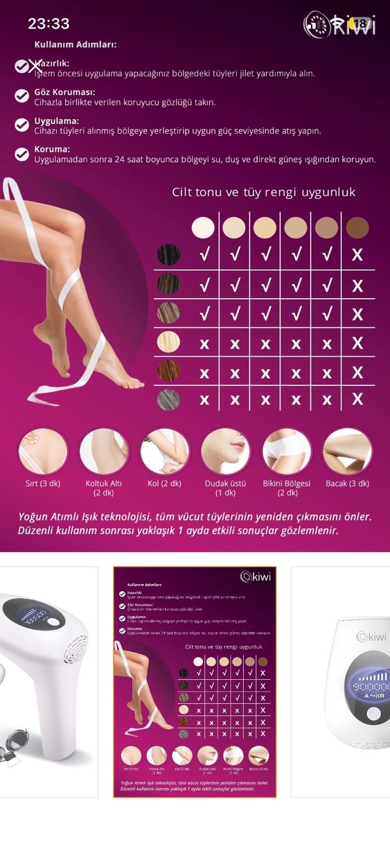 Beyaz Lazer Epilasyon Cihazı KEP-6833 - Görsel 3