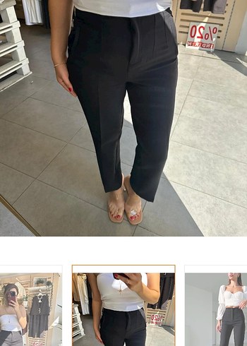 Kadın Siyah Kumaş Ofis Pantolonu - Görsel 3