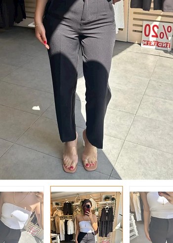 Kadın Siyah Kumaş Ofis Pantolonu - Görsel 4