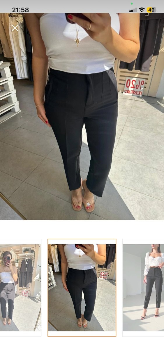 Kadın Siyah Kumaş Ofis Pantolonu - Görsel 3