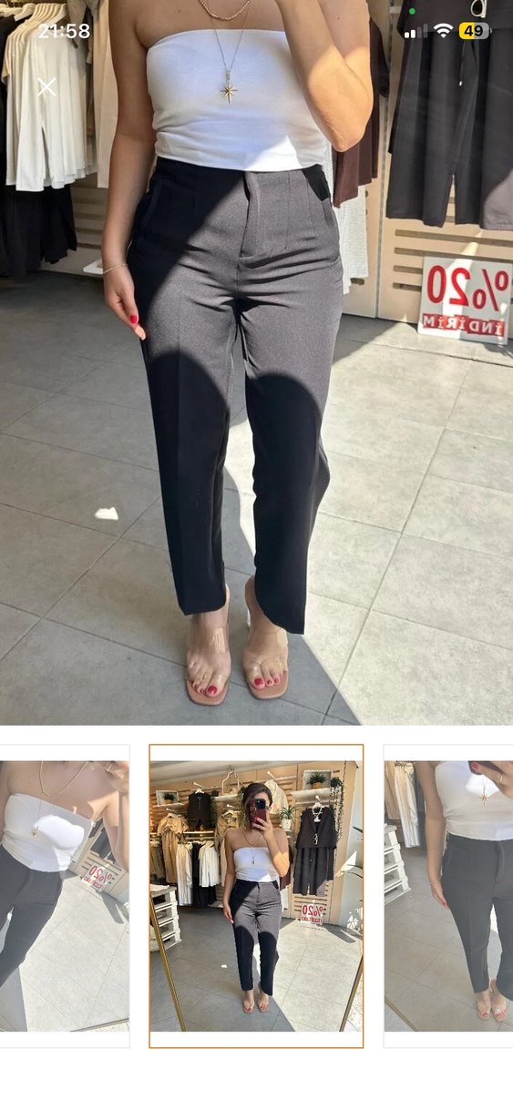 Kadın Siyah Kumaş Ofis Pantolonu - Görsel 4