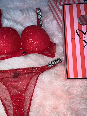 s Beden Victoria's Secret Kırmızı Simli Takım