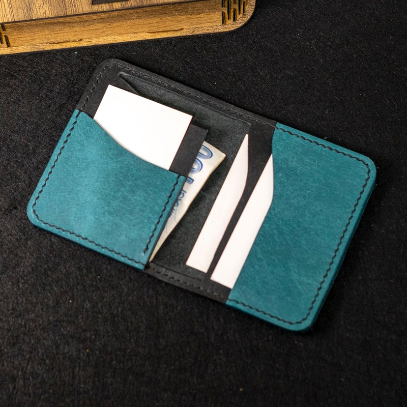 Turkuaz Minimalist Erkek Cüzdanı - Görsel 2