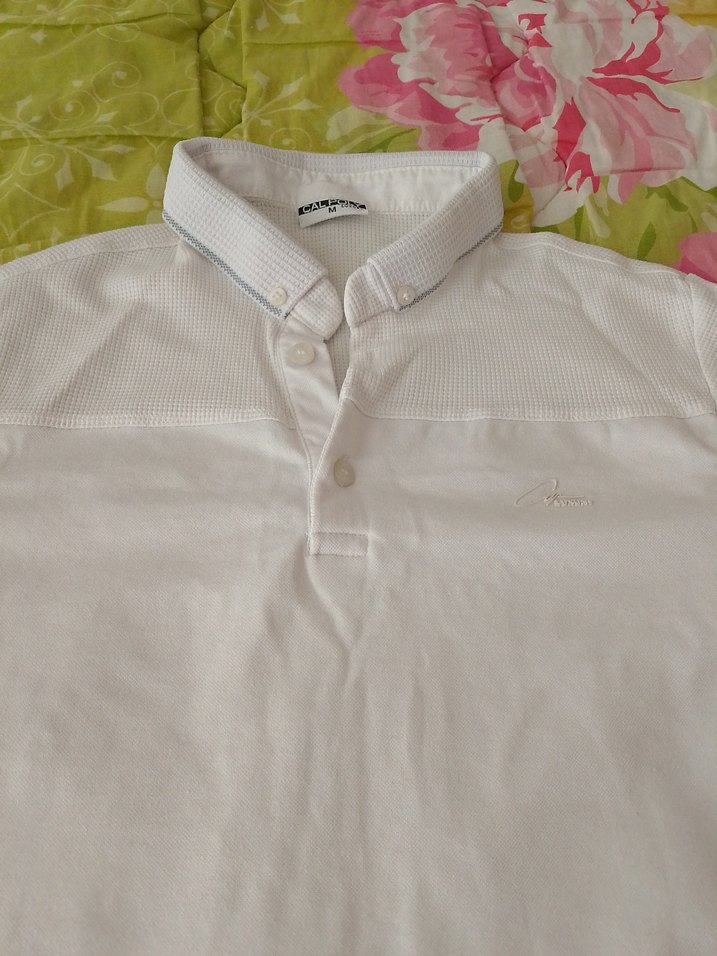 Düğmeli Beyaz Erkek Polo Tişört - Görsel 2