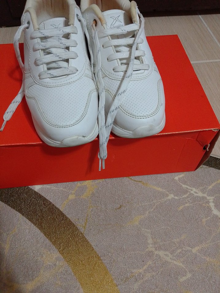 Beyaz Kadın Spor Ayakkabı Stiletto Topuklu - Görsel 3