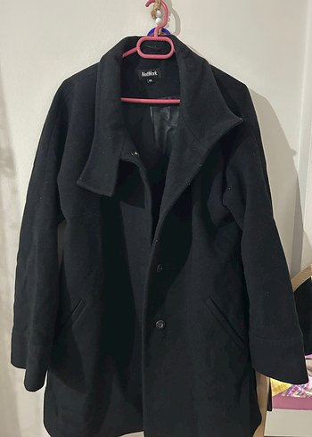 Kadın Siyah Midi Rahat Kesim Kaban - Görsel 2