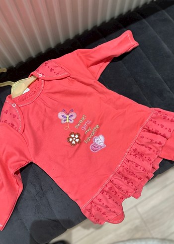 Kız Çocuk Renkli Pembe Uzun Kollu alt üst takım - Görsel 2