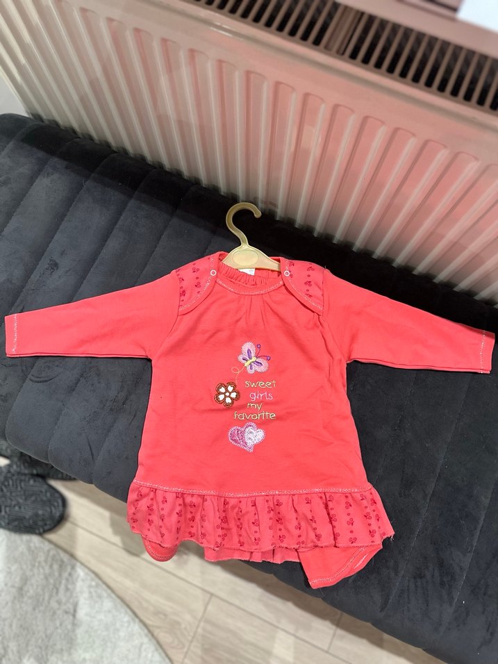 Kız Çocuk Renkli Pembe Uzun Kollu alt üst takım - Görsel 3