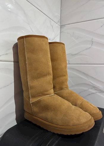 Ugg Bej Süet Kadın Dolgu Topuklu Bot