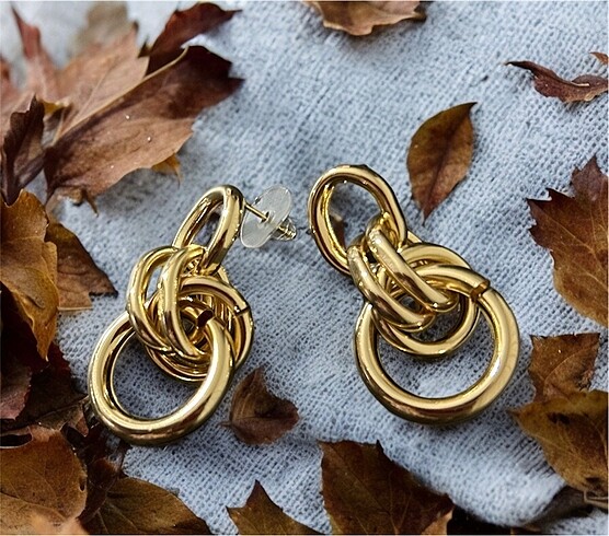 Çelik gold küpe