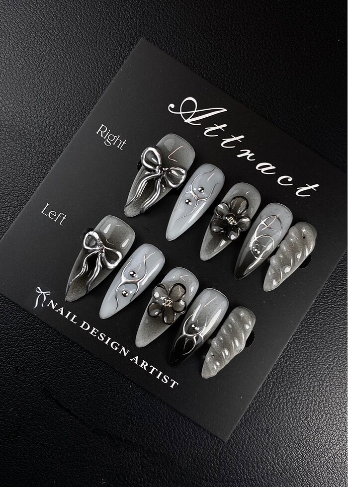 Short stiletto jel tırnak seti - Görsel 2