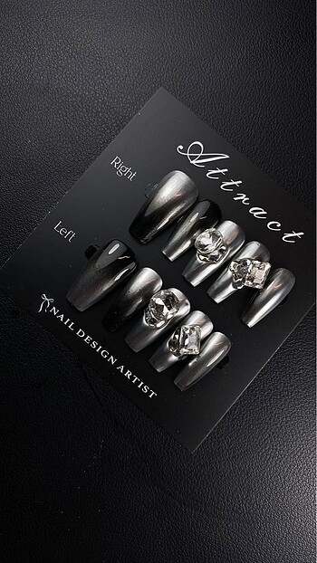 Silver-siyah ombre geçiş ~ medium coffin - Görsel 3