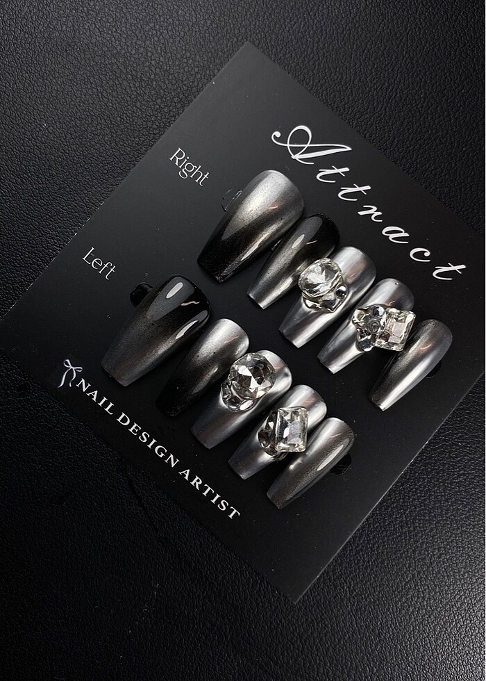 Silver-siyah ombre geçiş ~ medium coffin - Görsel 3