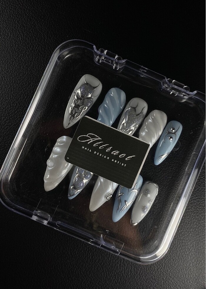 Short stiletto~ 3D turkuaz - Görsel 3