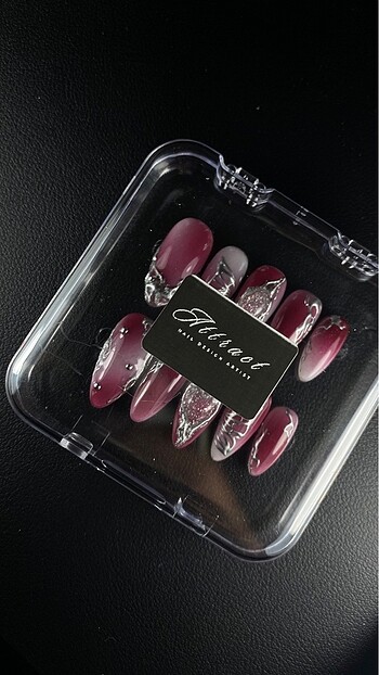 Bordo/Silver ~ medium almond - Görsel 3