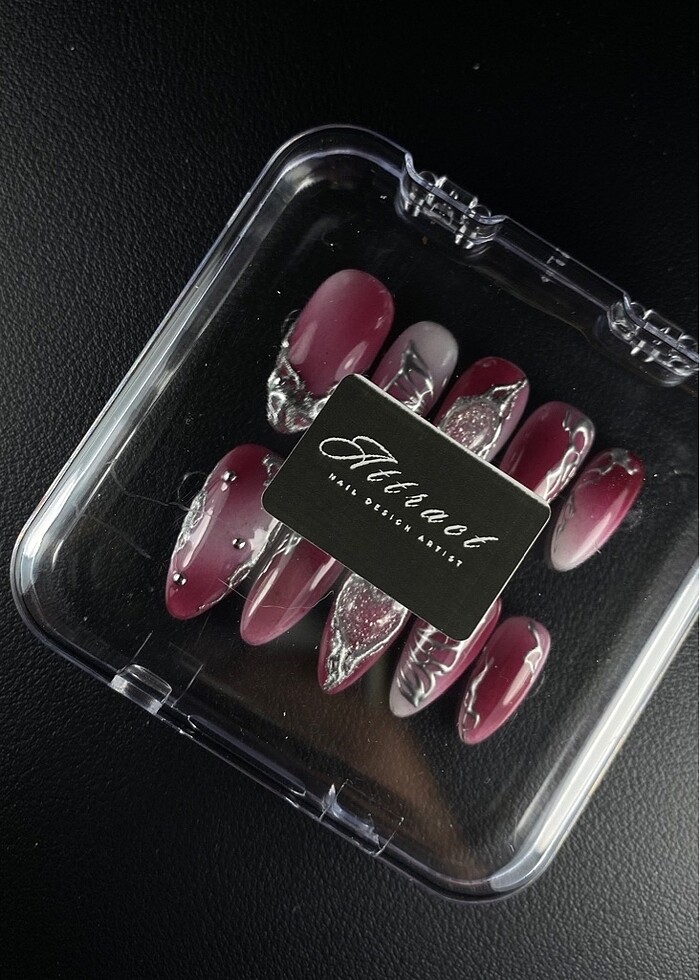 Bordo/Silver ~ medium almond - Görsel 3