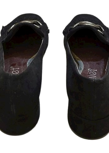 37 Beden siyah Renk Siyah Süet Tokalı Kadın Topuklu Babet