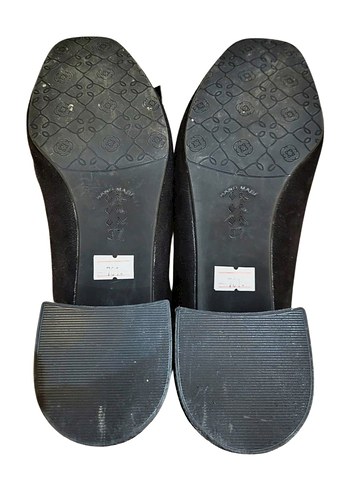 Siyah Süet Tokalı Kadın Topuklu Babet - Görsel 5