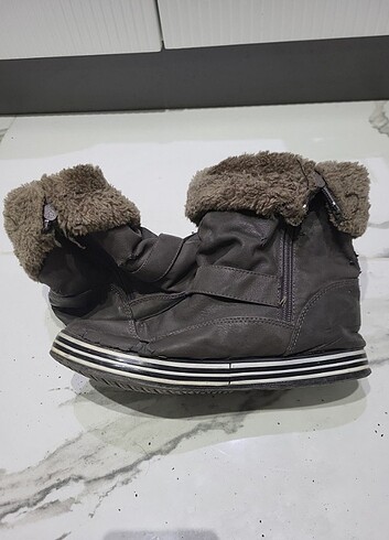 Kalın Yünlü Deri Bot - Görsel 5