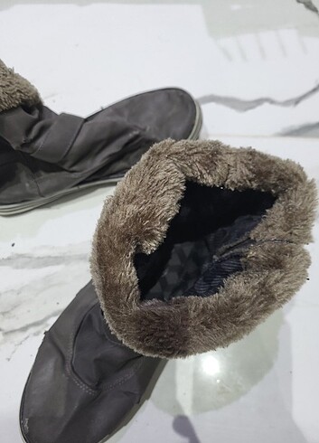 Kalın Yünlü Deri Bot - Görsel 6