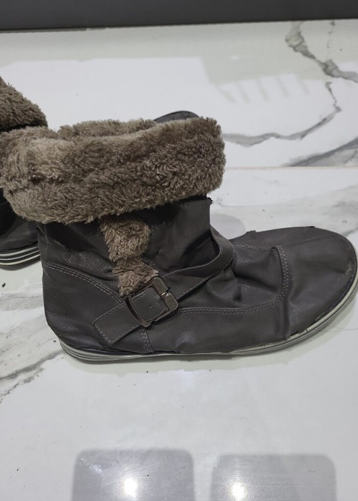 Kalın Yünlü Deri Bot - Görsel 2