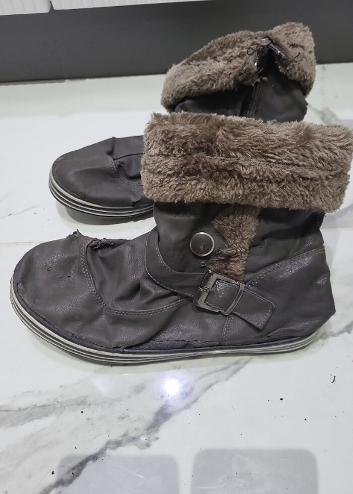 Kalın Yünlü Deri Bot - Görsel 3