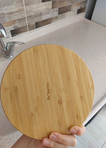 Bebekler için bej bölmeli bambu tabak - Görsel 2