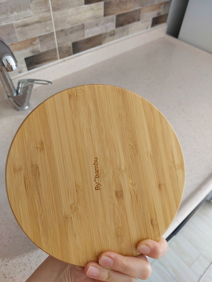 Bebekler için bej bölmeli bambu tabak - Görsel 2