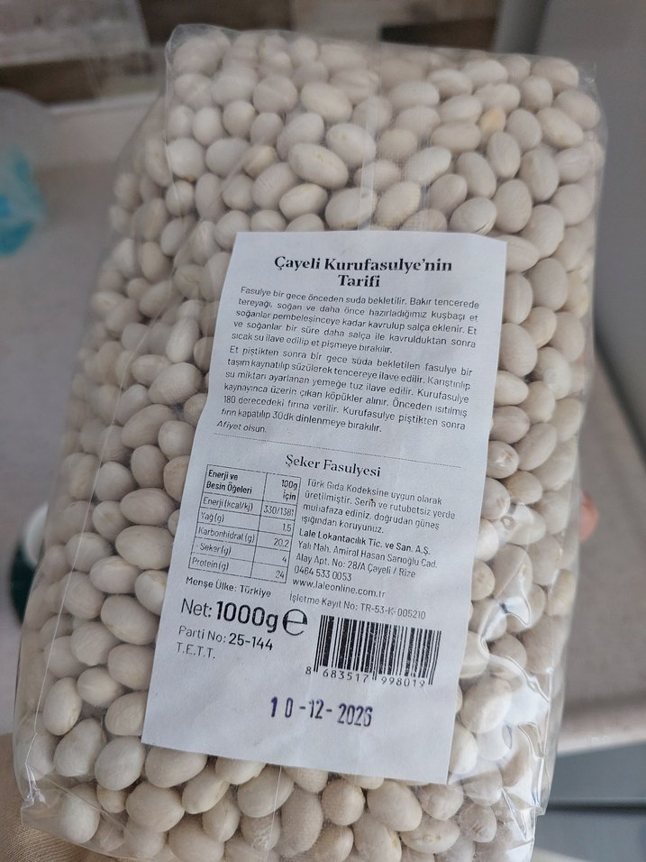 1000g Kuru Fasulye - Şeker Fasulyesi - Görsel 2
