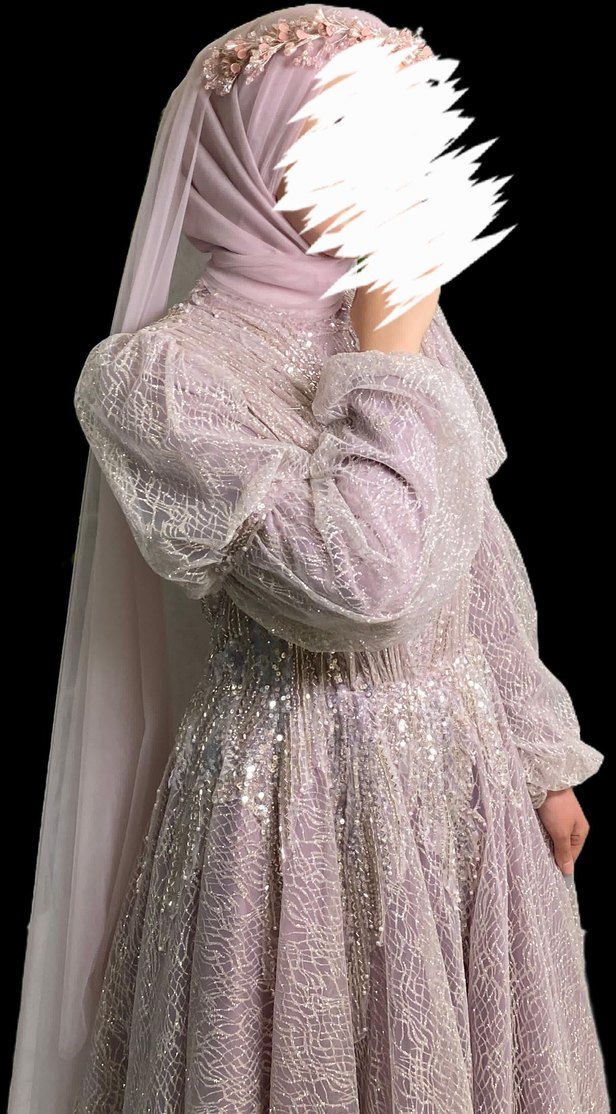 Pembe İşlemeli Uzun Kollu Drapeli Nişan Elbisesi - Görsel 2