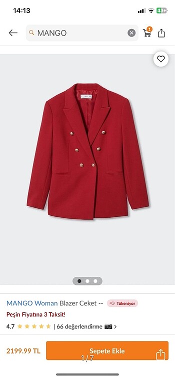 Mango blazer ceket büyük beden
