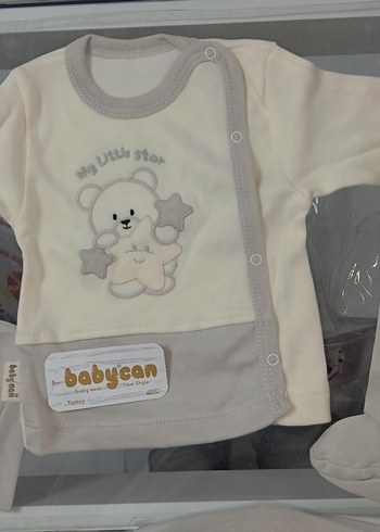 Bebek Erkek Gri Beyaz Uzun Kollu Hastane çıkışı - Görsel 5