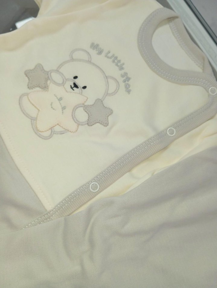 Bebek Erkek Gri Beyaz Uzun Kollu Hastane çıkışı - Görsel 2