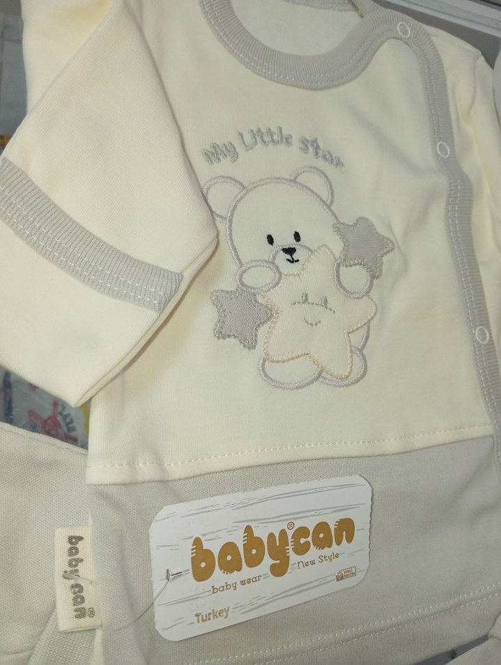 Bebek Erkek Gri Beyaz Uzun Kollu Hastane çıkışı - Görsel 4