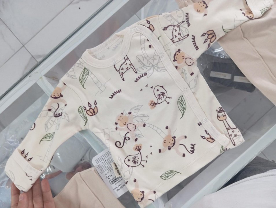 Pamuklu Baskılı Bebek Erkek Takım Üç Parça | Hastane Çıkışı - Görsel 5