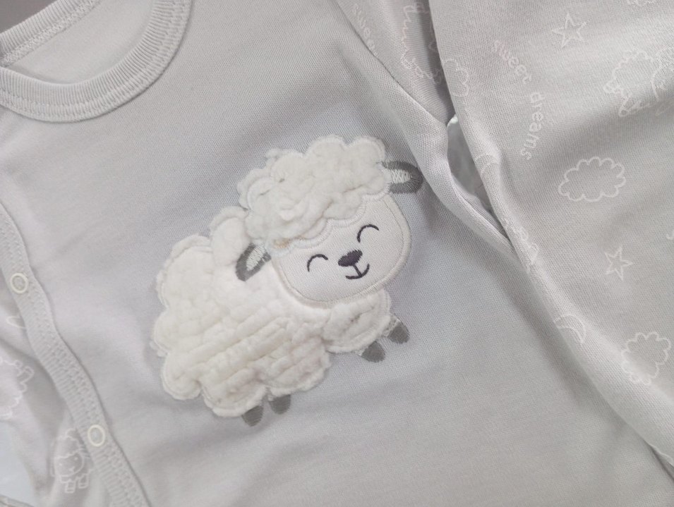 Gri Nakışlı Pamuklu Bebek Erkek Kıyafet Seti - Görsel 2