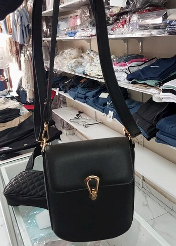 Tokalı Siyah Deri Goth Çanta - Görsel 6