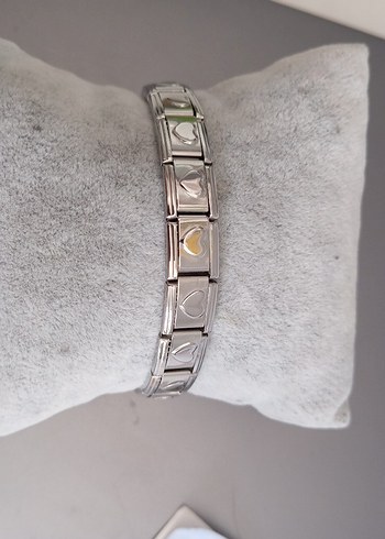 Çelik Zincir Detaylı Gri Kadın Bileklik - Görsel 6