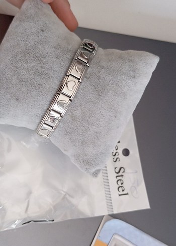 Kadın Gri Çelik Zincir Bileklik - Görsel 2