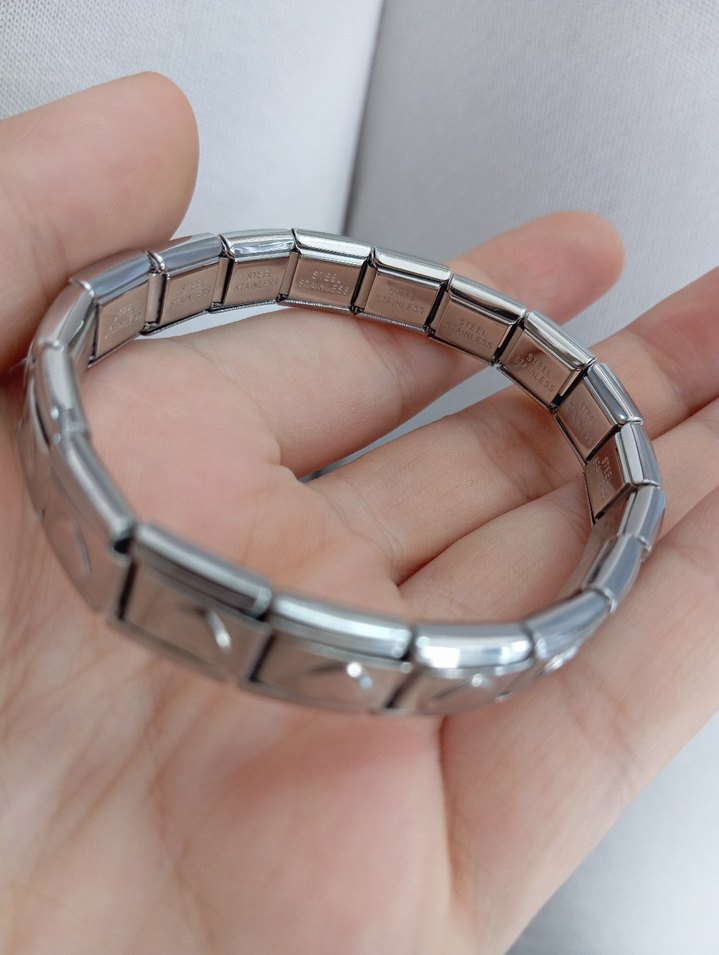 Kalp Desenli italyan charmlı bileklik - Görsel 5