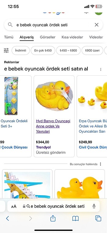 Beden Ördek seti banyo oyuncağı