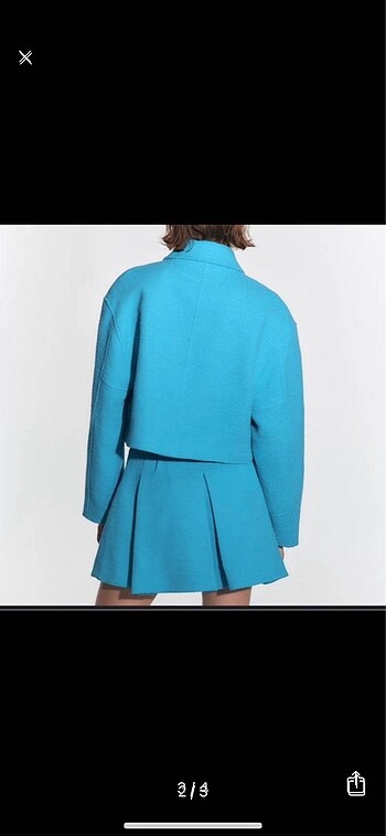 Zara Zara mavi etek ceket takım
