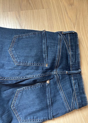 34 Beden Lacivert Dar Kesim Kot Pantolon
